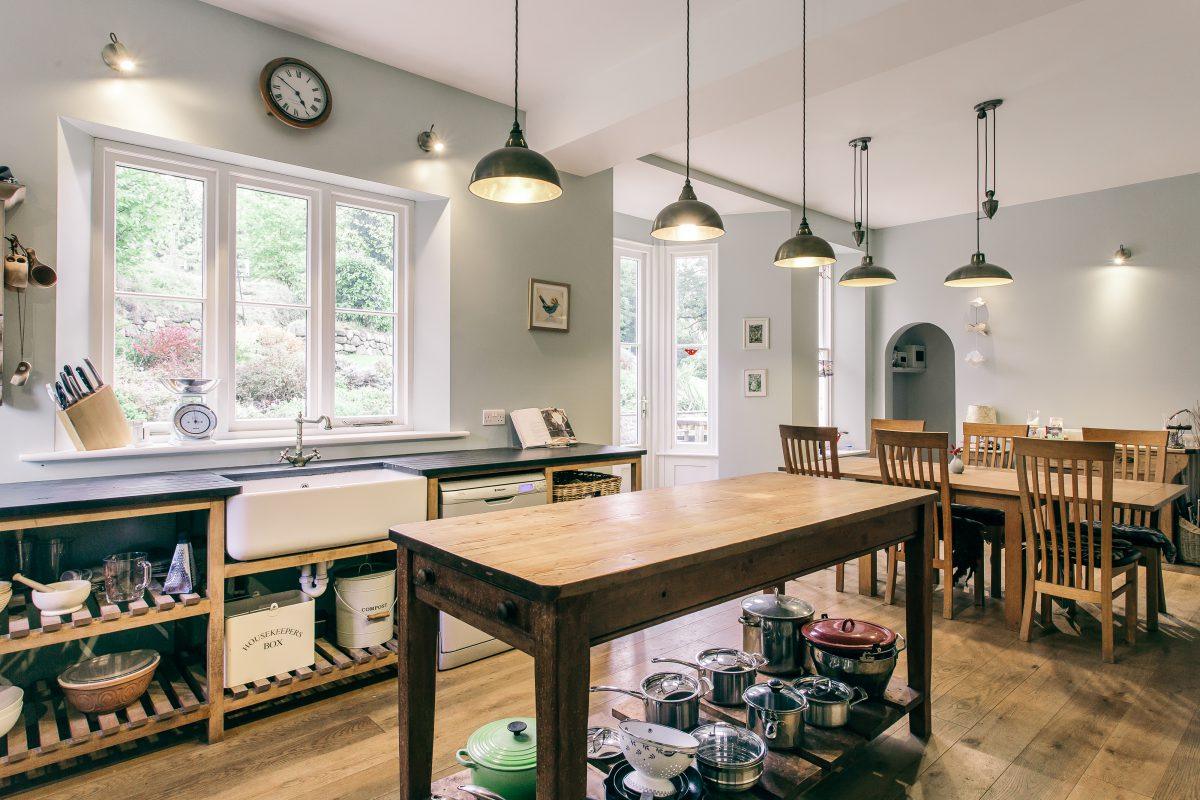 Country kitchen interior photograph. Shot on location in Falmouth, Cornwall.