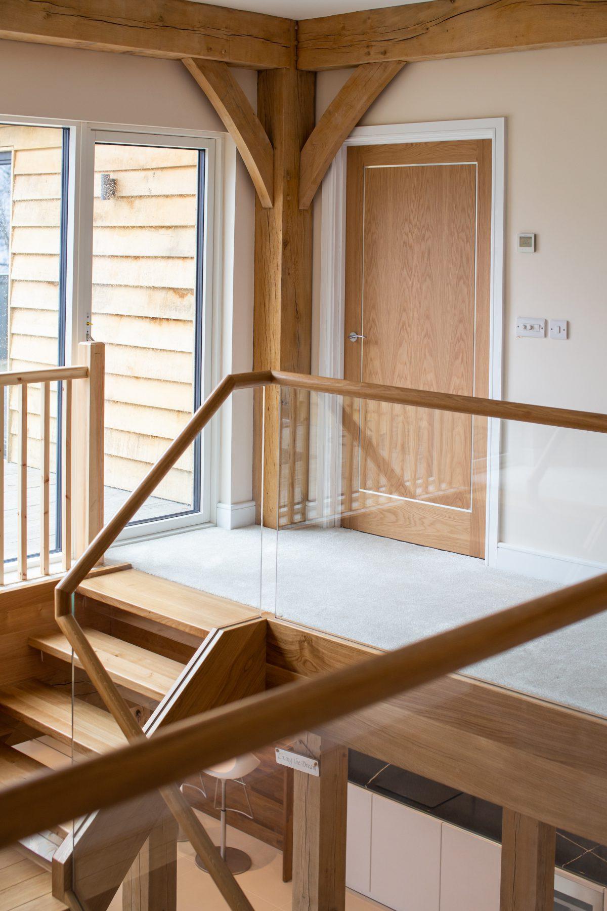 Stairway and door installation in private home in Cornwall.