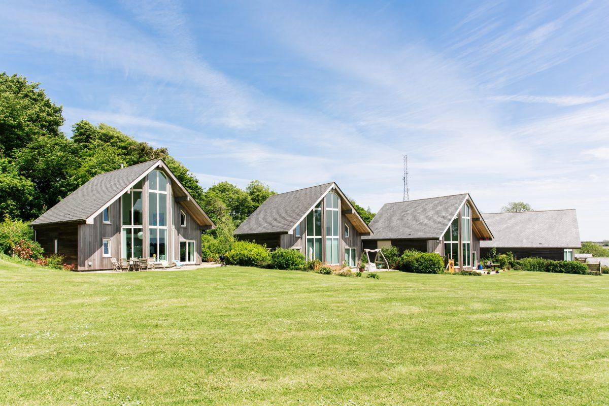 A row of holiday lodges situated on a holiday park in Doset.