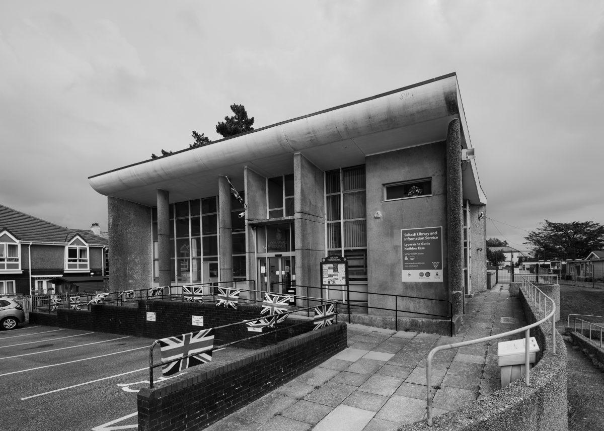 Modernist architecture. Saltash library in Cornwall