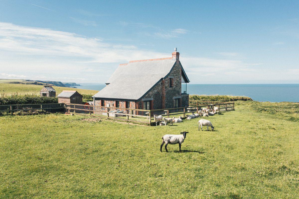 Home in remote location on the Cornish Coast. Views out to the Atlantic ocean.